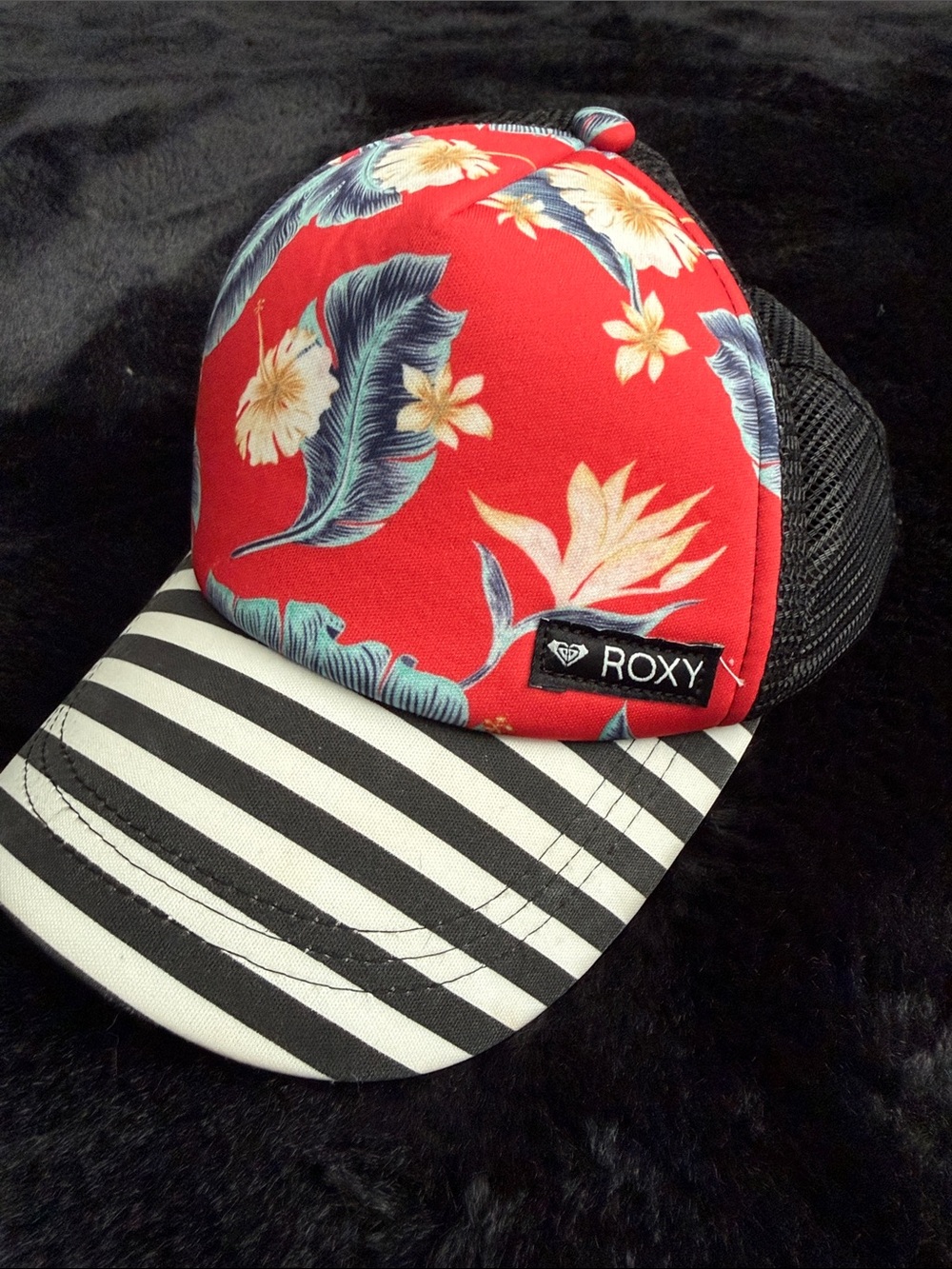 Roxy Red Floral Trucker Hat